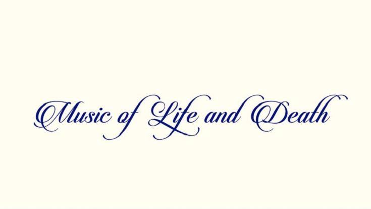 Graphic of the wrods Music of life and death